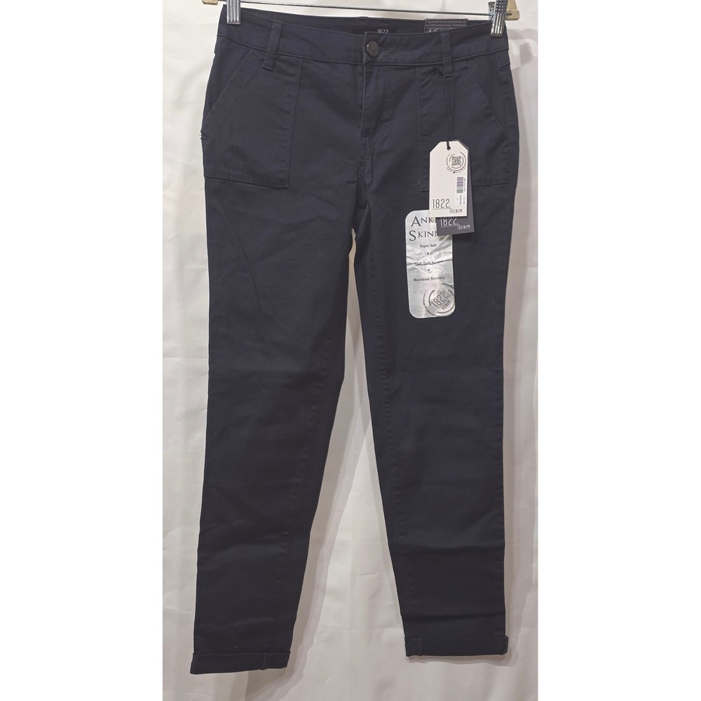 1822 Denim Ankle Skinny Pants Black High Tech Stretch Super Soft Sz 4 CY8M1643A1